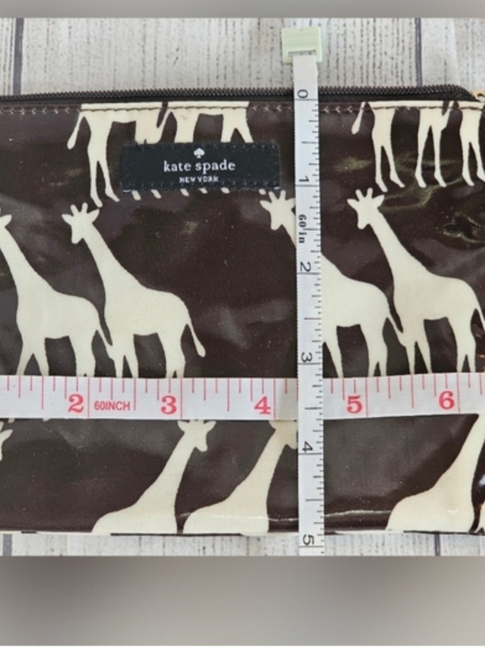 kate spade Safari Collection Black Giraffe Pouch